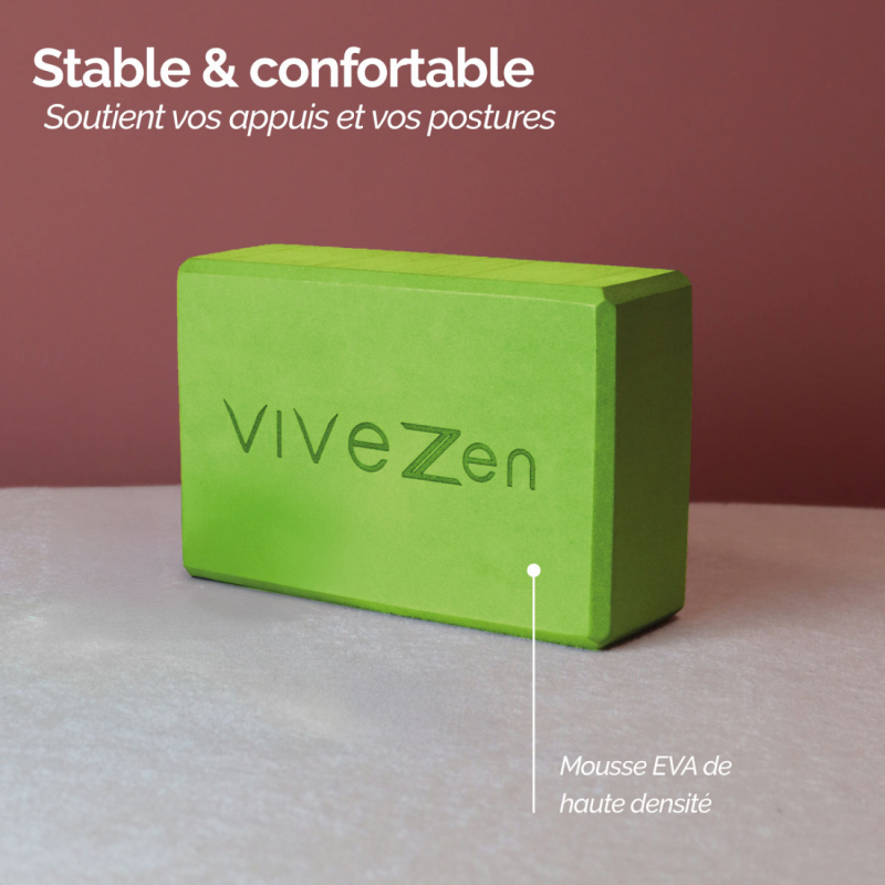 Brique de yoga - EVA - 200 g - Vert
