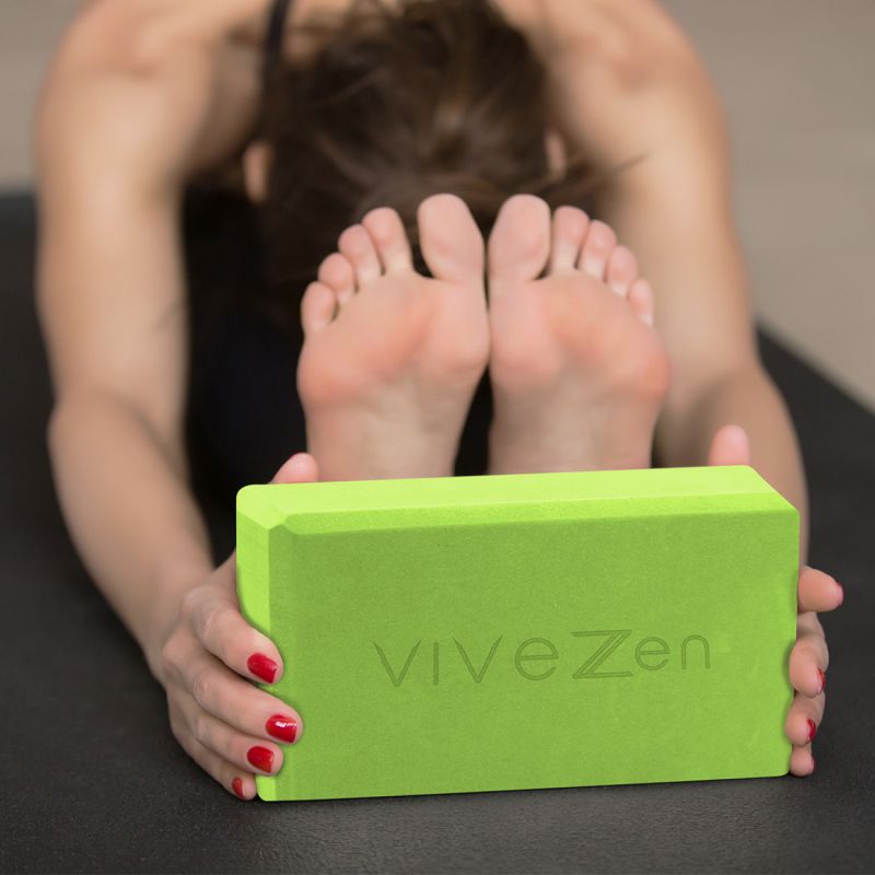 Kit de 2 briques + sangle de yoga - Vert