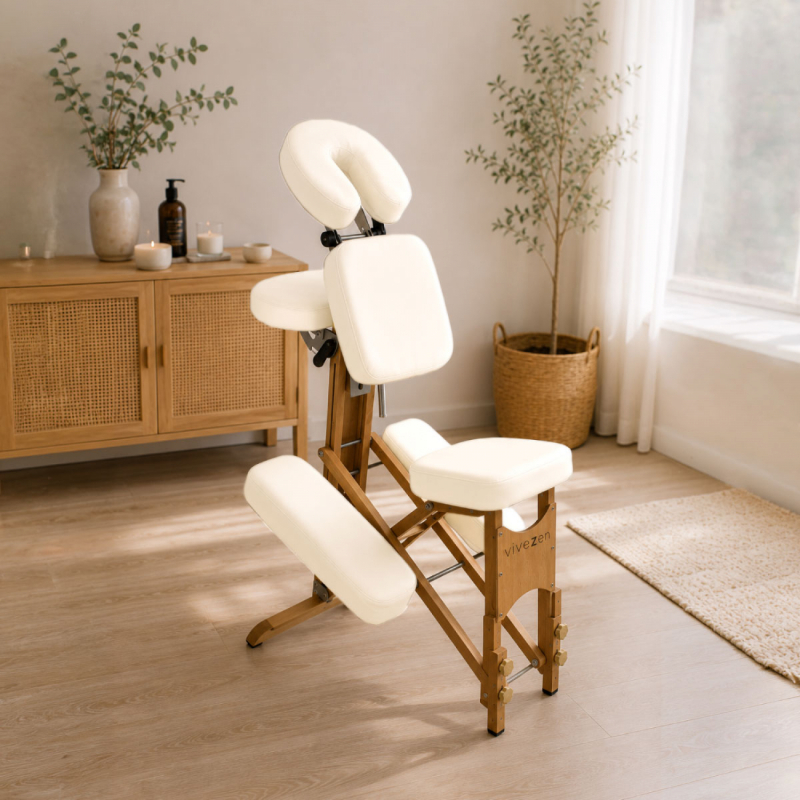 Chaise de massage - Bois - Blanc