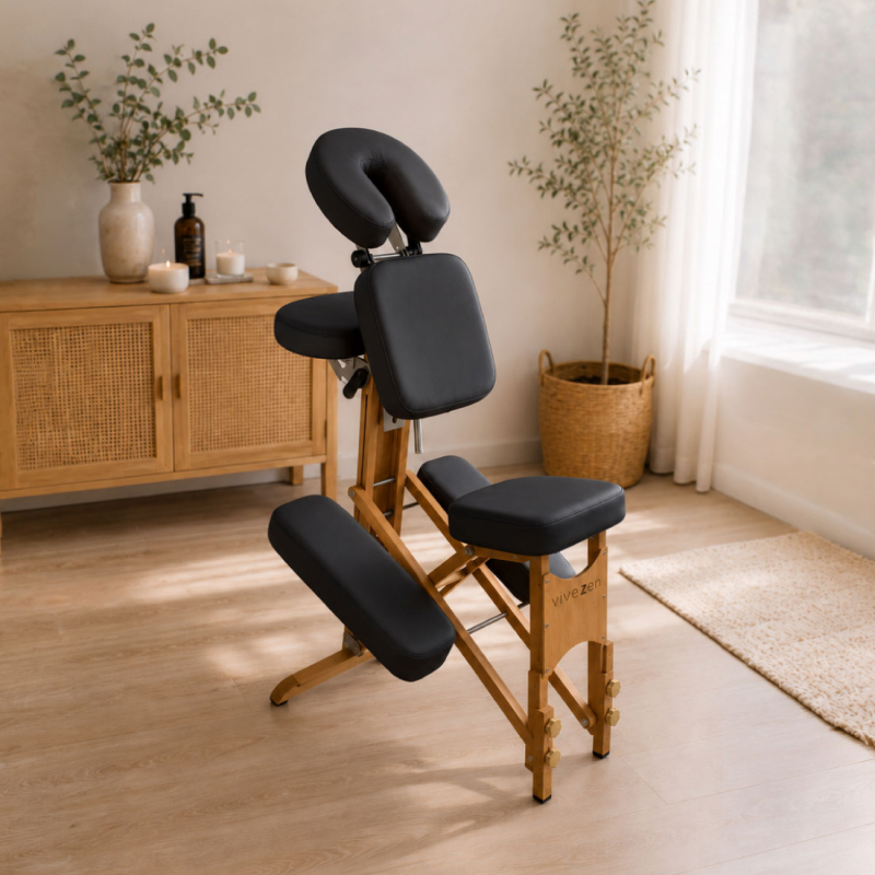 Chaise de massage - Bois - Noir