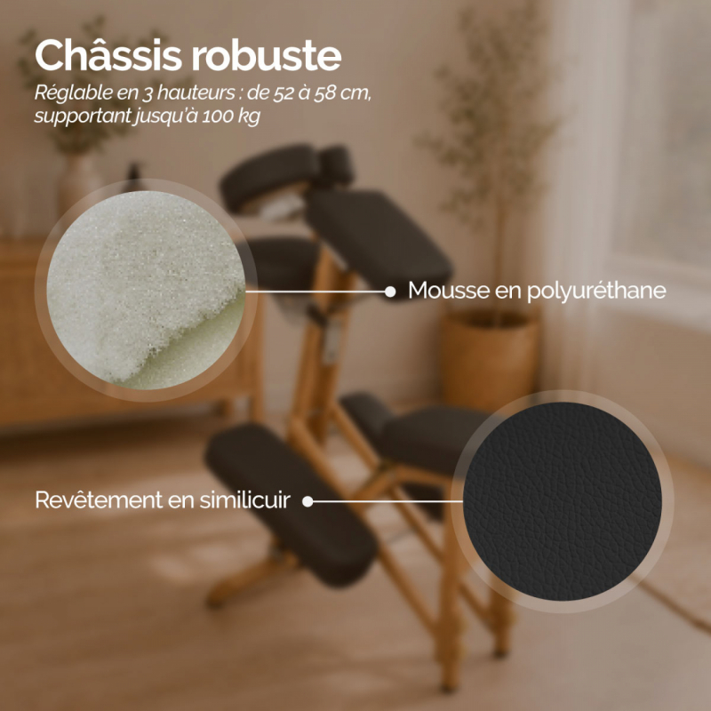 Chaise de massage - Bois - Noir