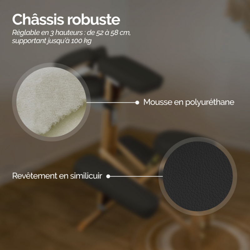 Chaise de massage - Bois - Noir