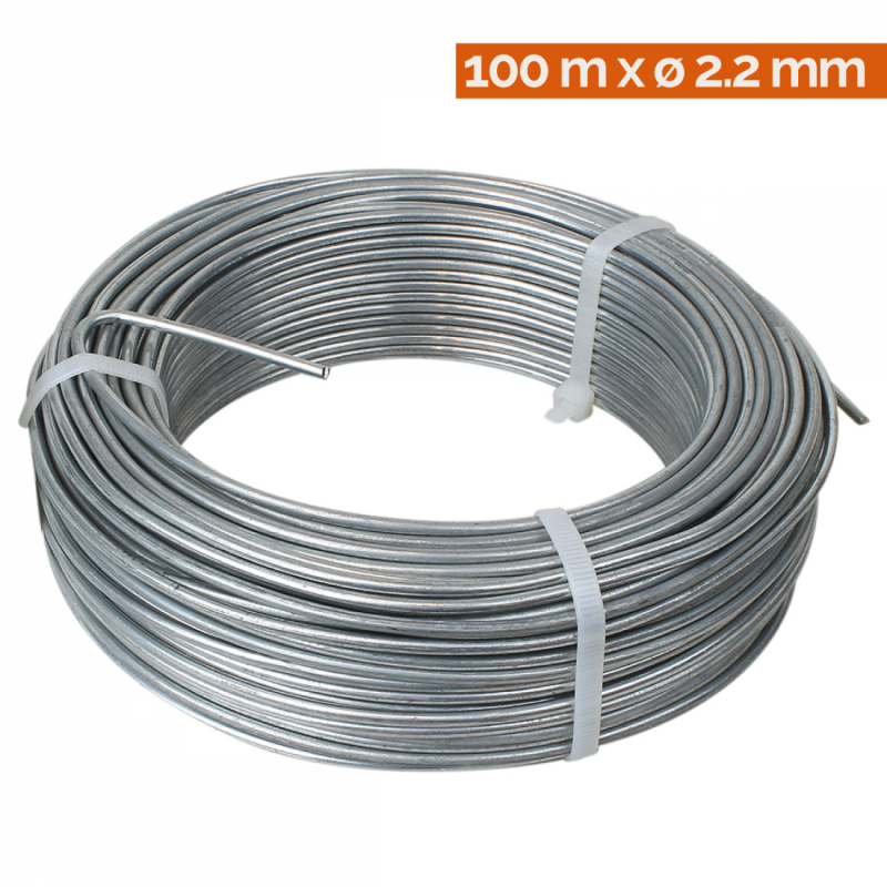 Fil de tension galvanisé - 100 m x 2.2 mm ø - Gris
