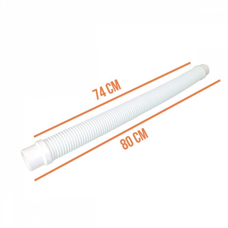 Tuyau flottant de raccordement pour piscine - Ø38 mm - 80 cm - Blanc