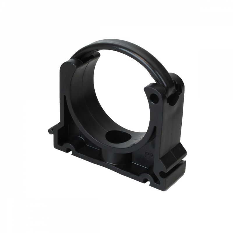 Collier de fixation pour tuyau en PVC - 63 mm - Noir