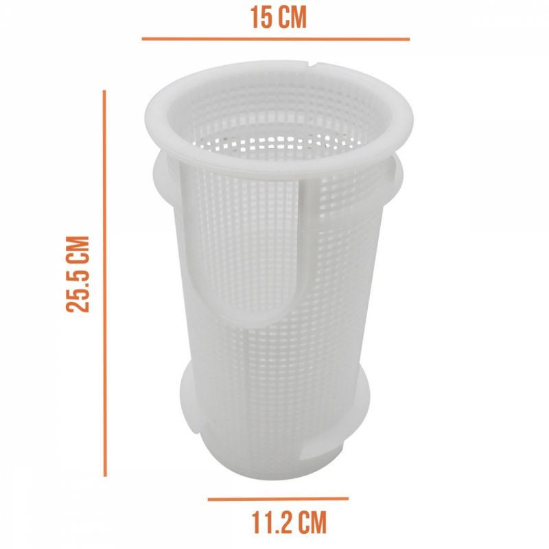 Panier préfiltre rond pour pompe - Diam 15 cm - Blanc