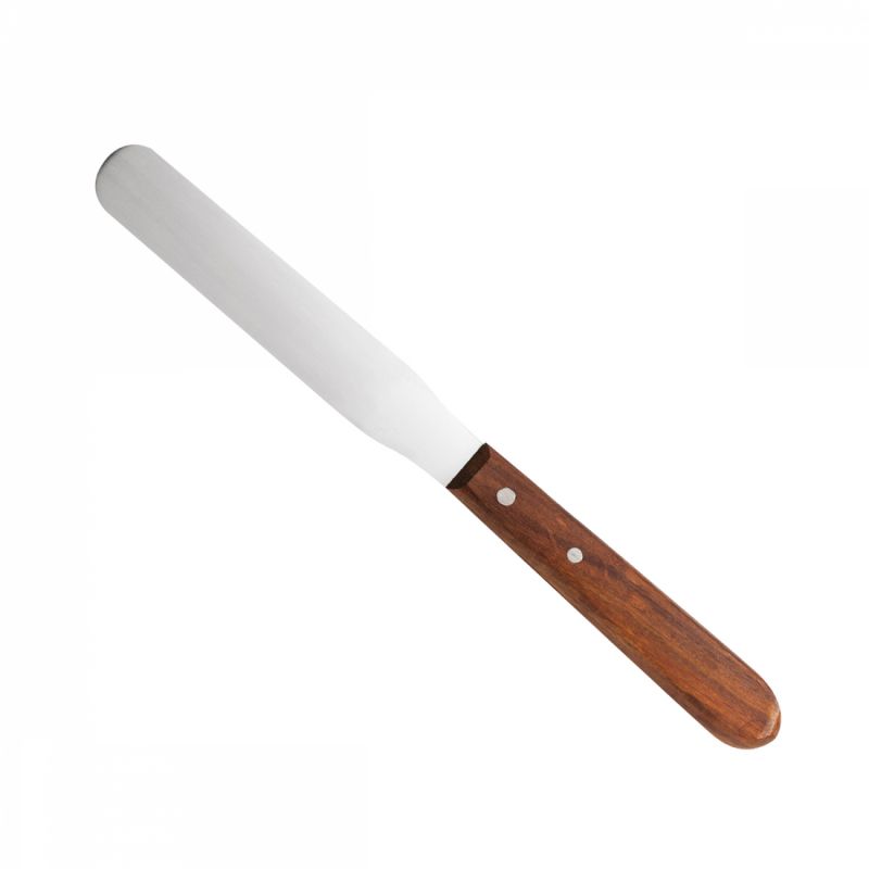 Spatule en Inox et manche en bois - 21 cm