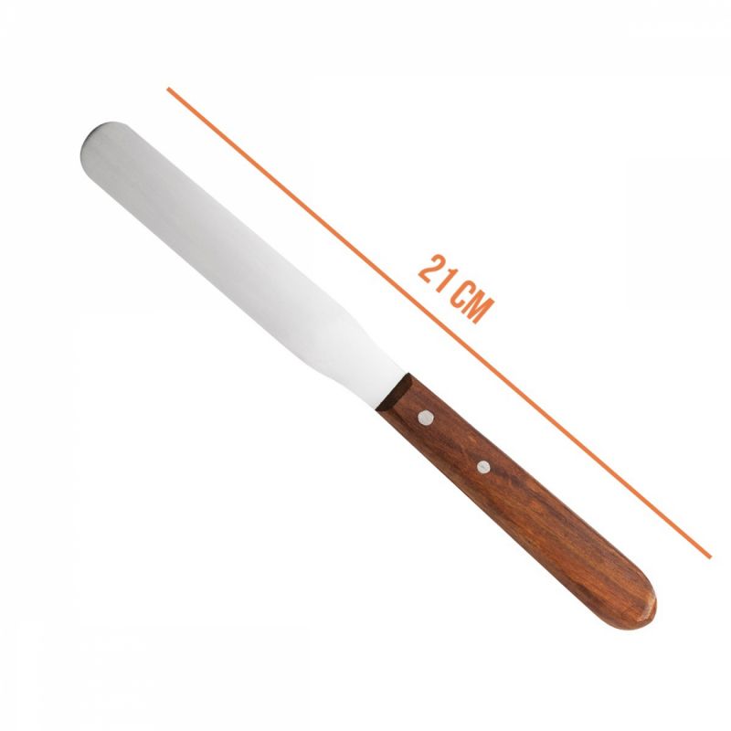 Spatule en Inox et manche en bois - 21 cm