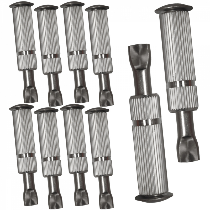 Lot de 10 pitons douilles escamotables en inox