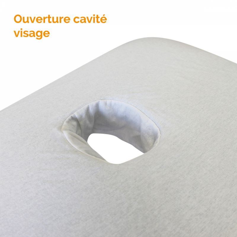 Lot de 2 draps-housses pour table de massage - Flanelle - Blanc