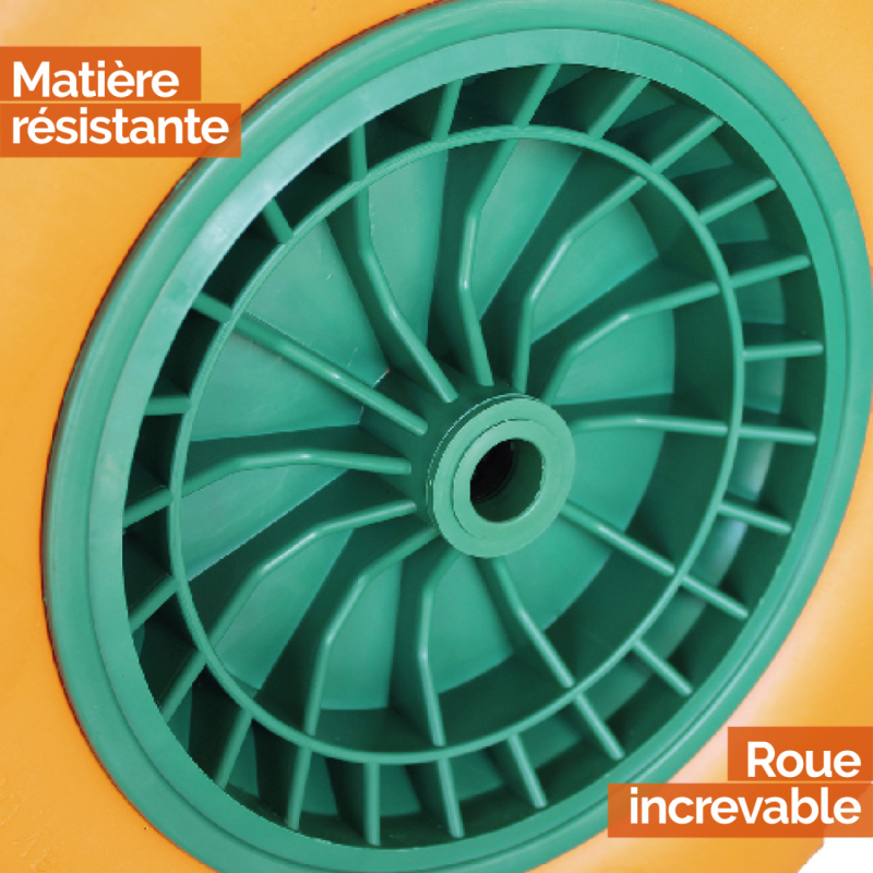 Roue increvable sans axe pour brouette - 4.8 / 4.00-8