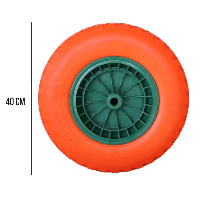 Roue de brouette increvable diamètre 360 mm axe 20 mm avec roulement