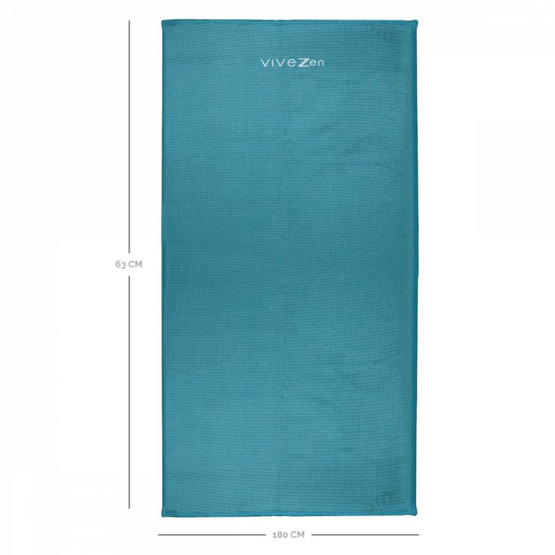 Serviette de yoga antidérapante - 63 x 180 cm - Bleu