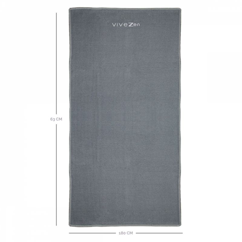 Serviette de yoga antidérapante - 63 x 180 cm - Gris