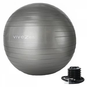 Ballon de yoga avec pompe à main 75 cm, gris