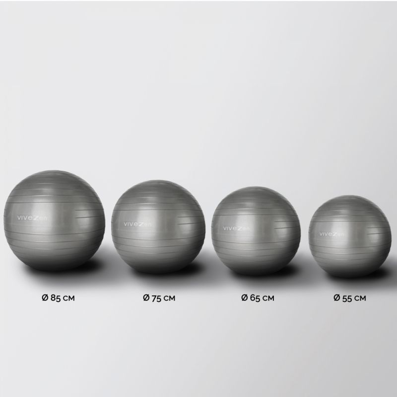 Ballon de yoga - Ø 65 cm - Gris