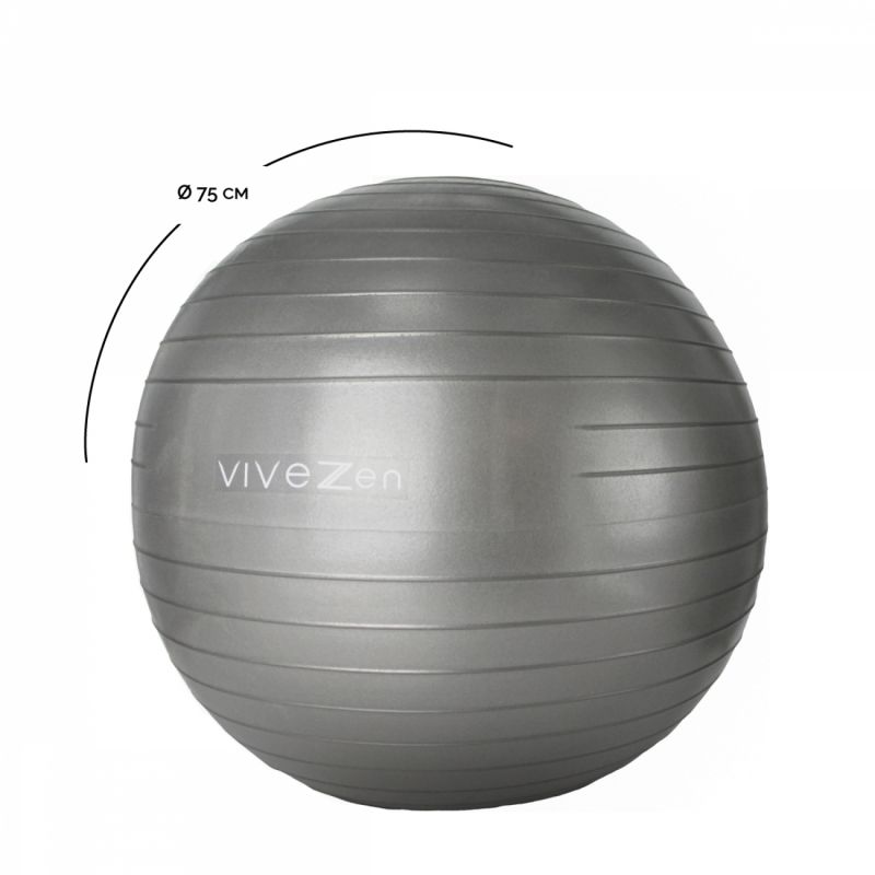 Ballon de yoga - Ø 75 cm - Gris