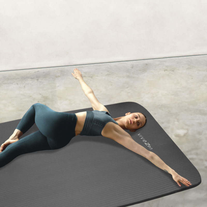 Tapis de Yoga - 186 x 120 cm - Gris