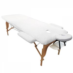 Kit complet de housses polaires pour table de massage - Sherpa - Blanc