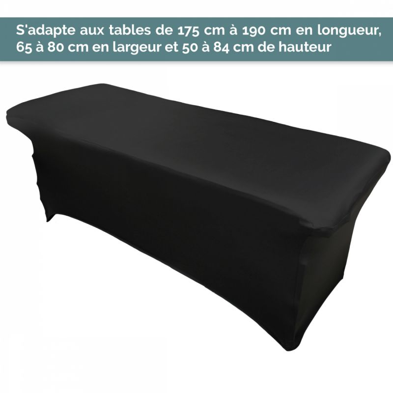 Housse intégrale pour table de massage - Noir