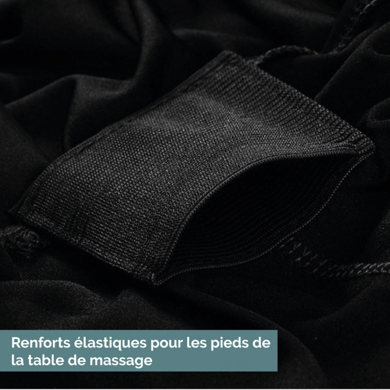 Housse intégrale pour table de massage - Noir