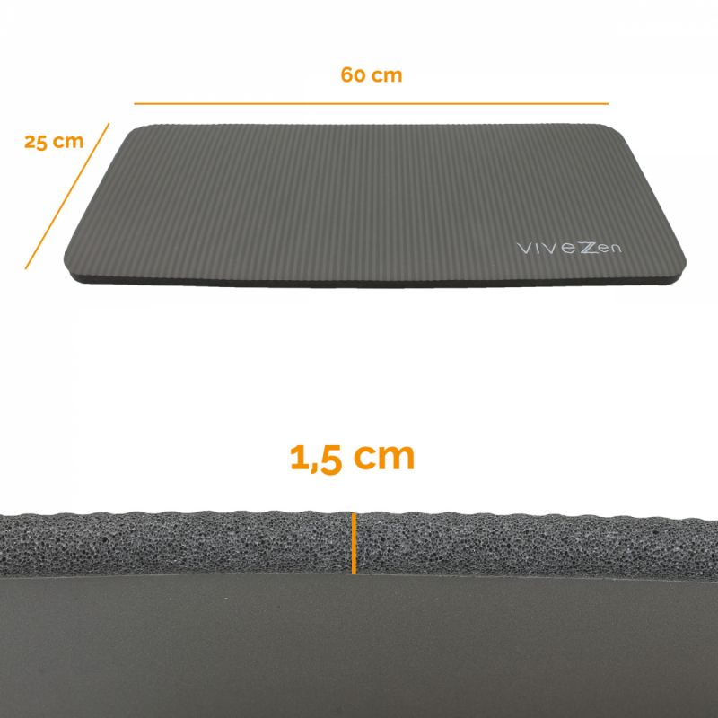 Tapis de yoga pour genoux - 60 x 25 cm - Gris