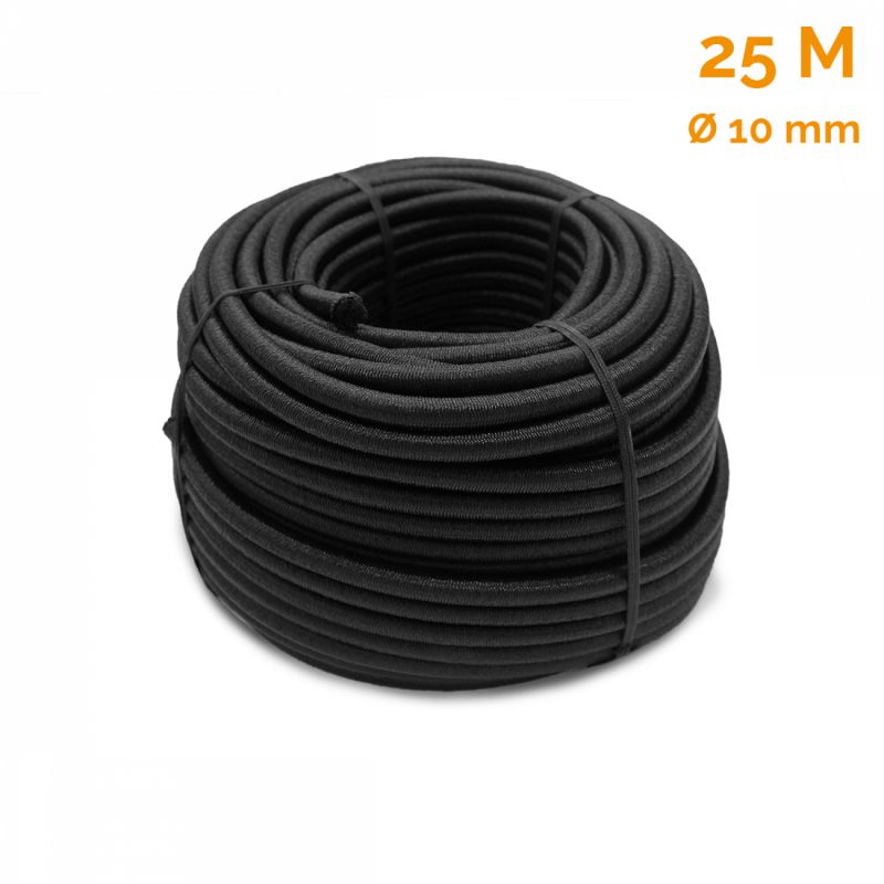 Rouleau de tendeur - 25 mètres x 10 mm - Noir