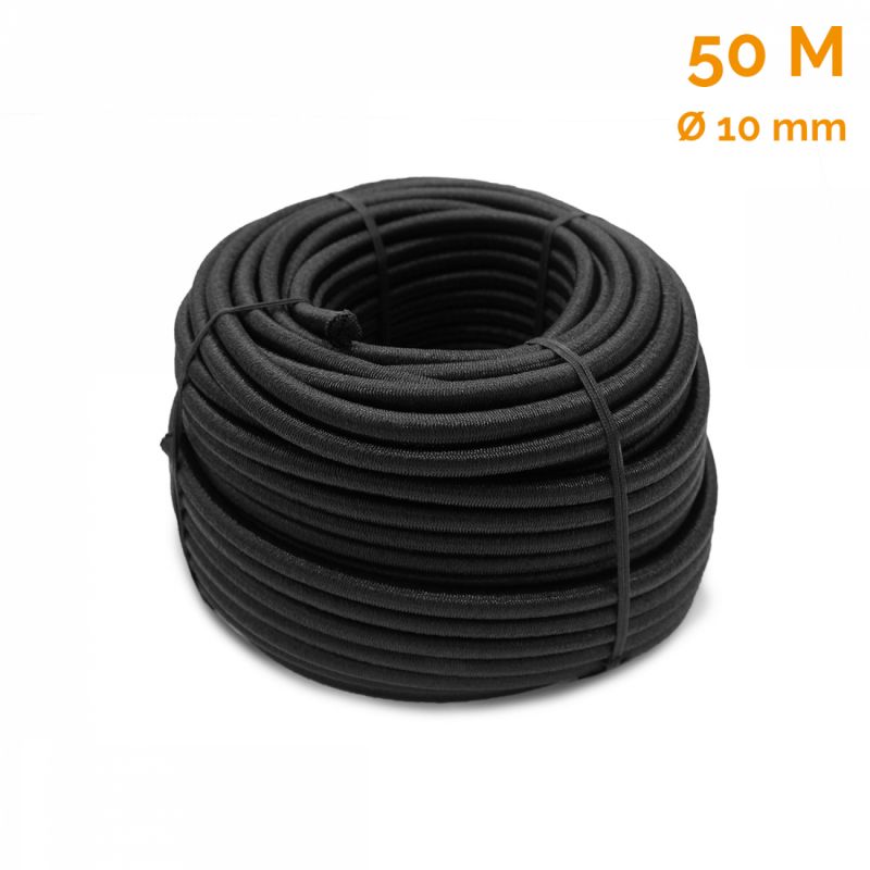 Rouleau de tendeur - 50 mètres x 10 mm - Noir