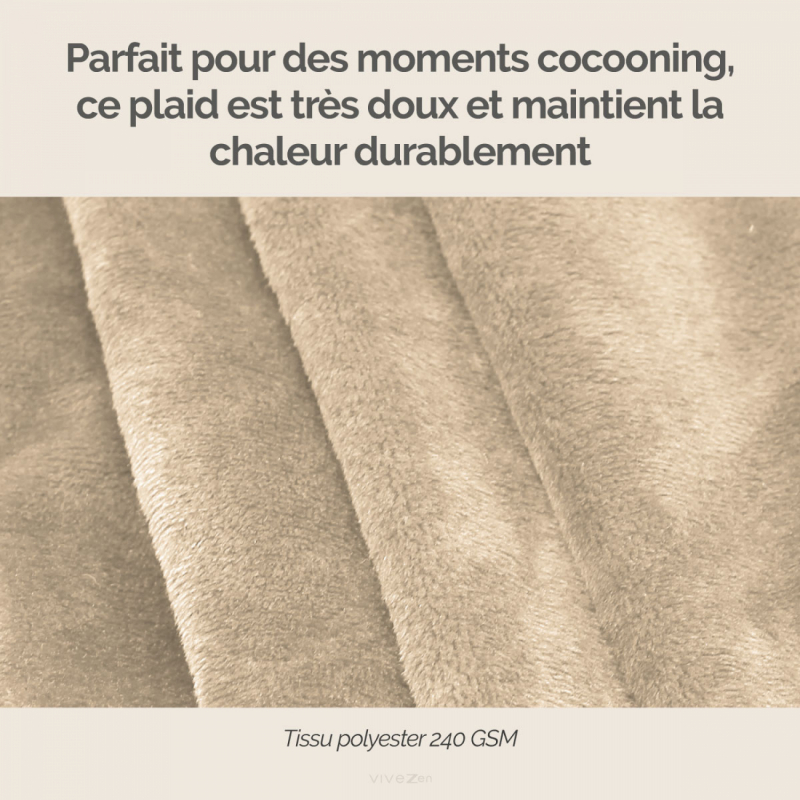 Plaid flanelle - 150 x 200 cm - Beige