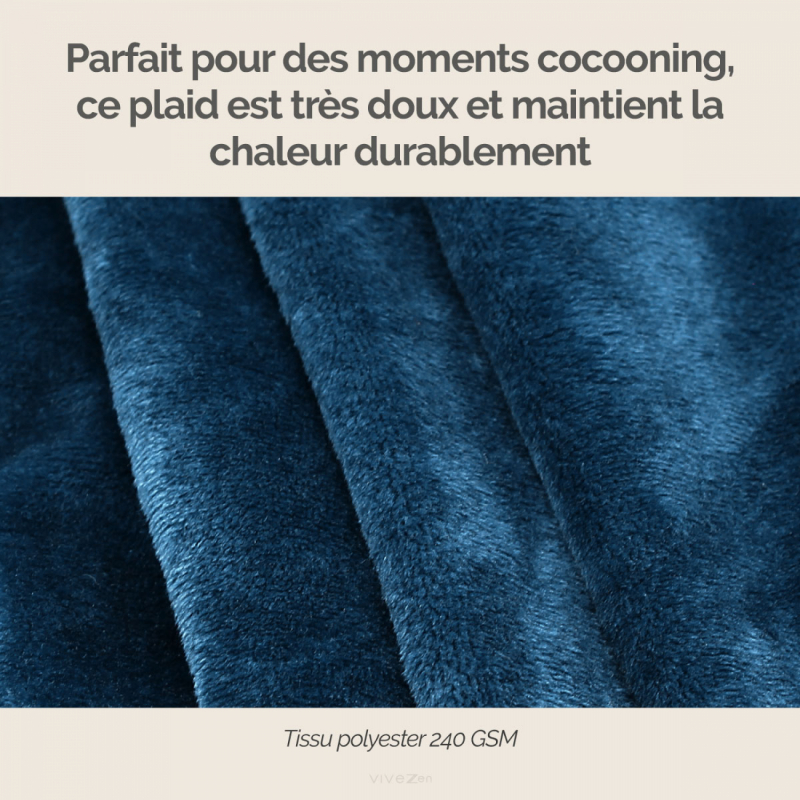 Plaid flanelle - 150 x 200 cm - Bleu