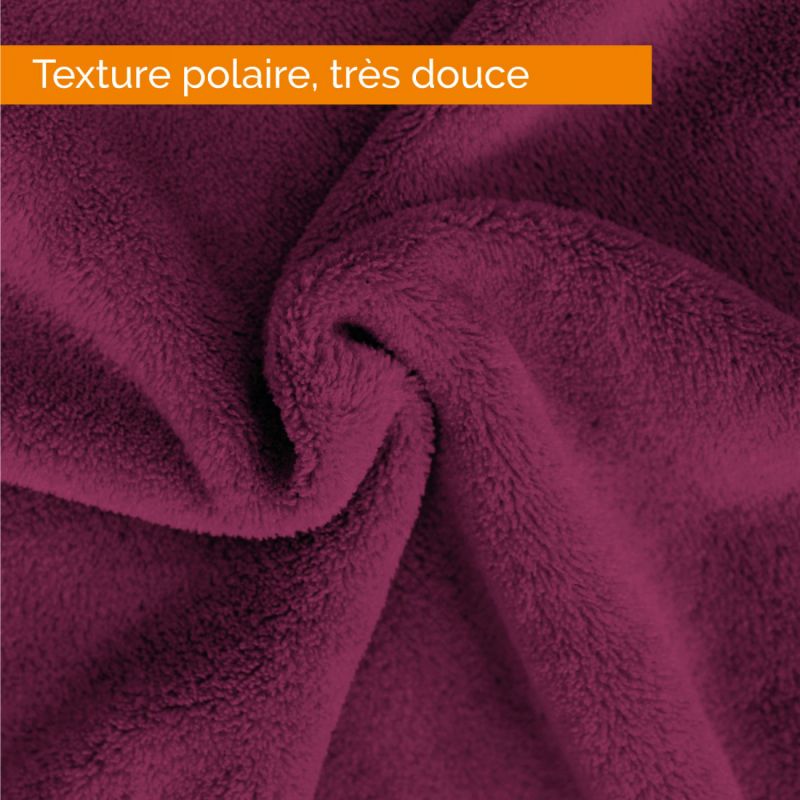 Plaid flanelle XL - 220 x 240 cm - Prune