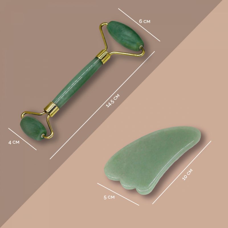 Rouleau de jade et pierre Gua Sha