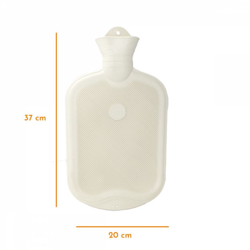 Bouillotte en caoutchouc - 2 L - Blanc