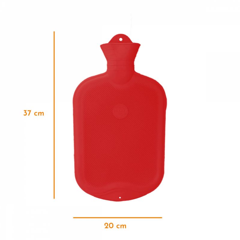 Bouillotte en caoutchouc - 2 L - Rouge