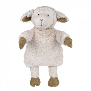 Bouillotte en caoutchouc avec housse peluche - 0.8 L - Mouton - Blanc