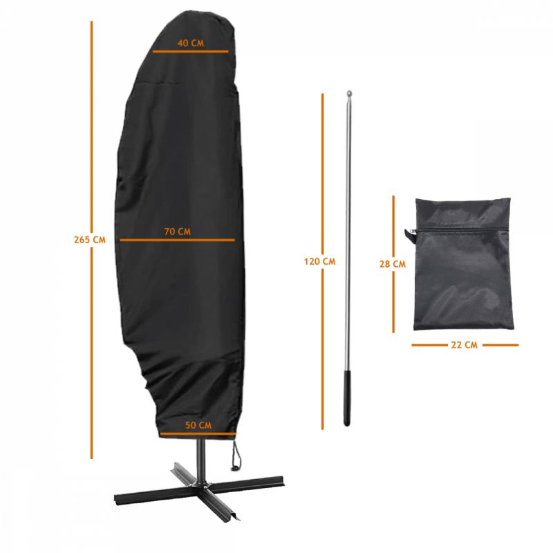 Housse de protection pour parasol déporté - 265 cm