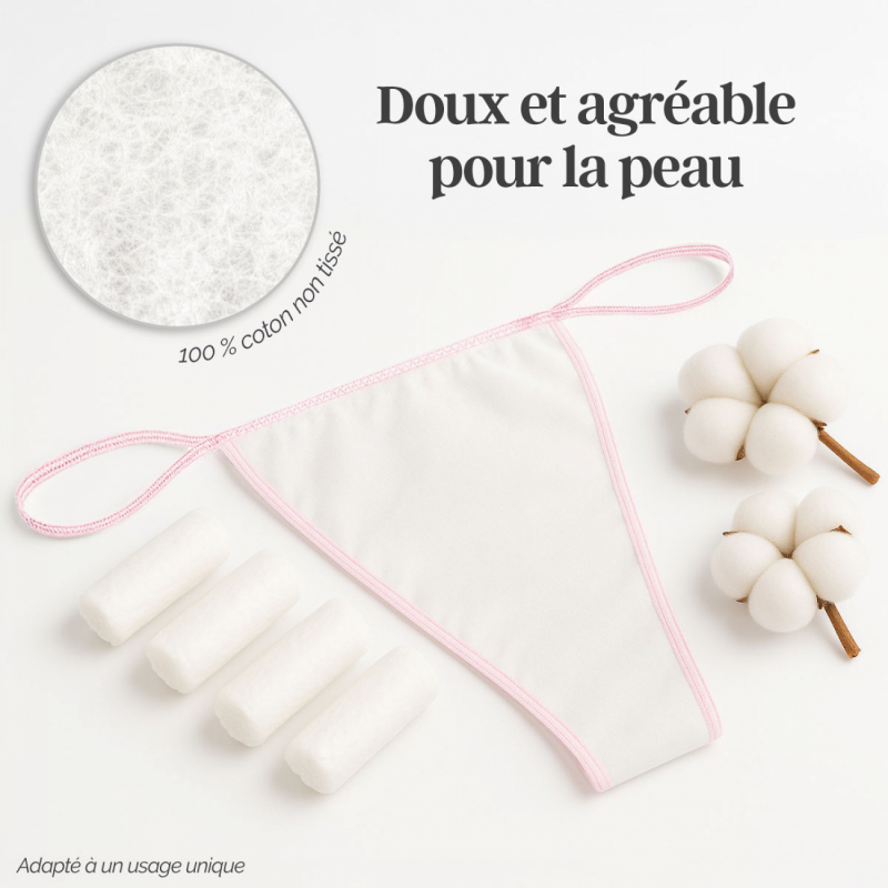 Lot de 200 strings femme jetables - Blanc