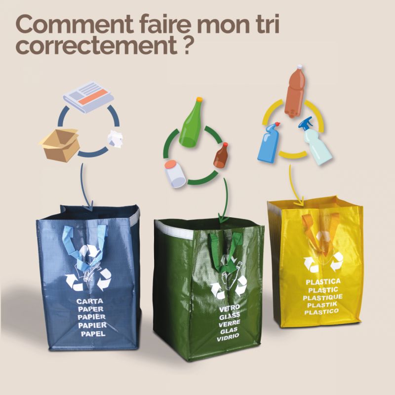 Lot de 3 sacs de recyclage