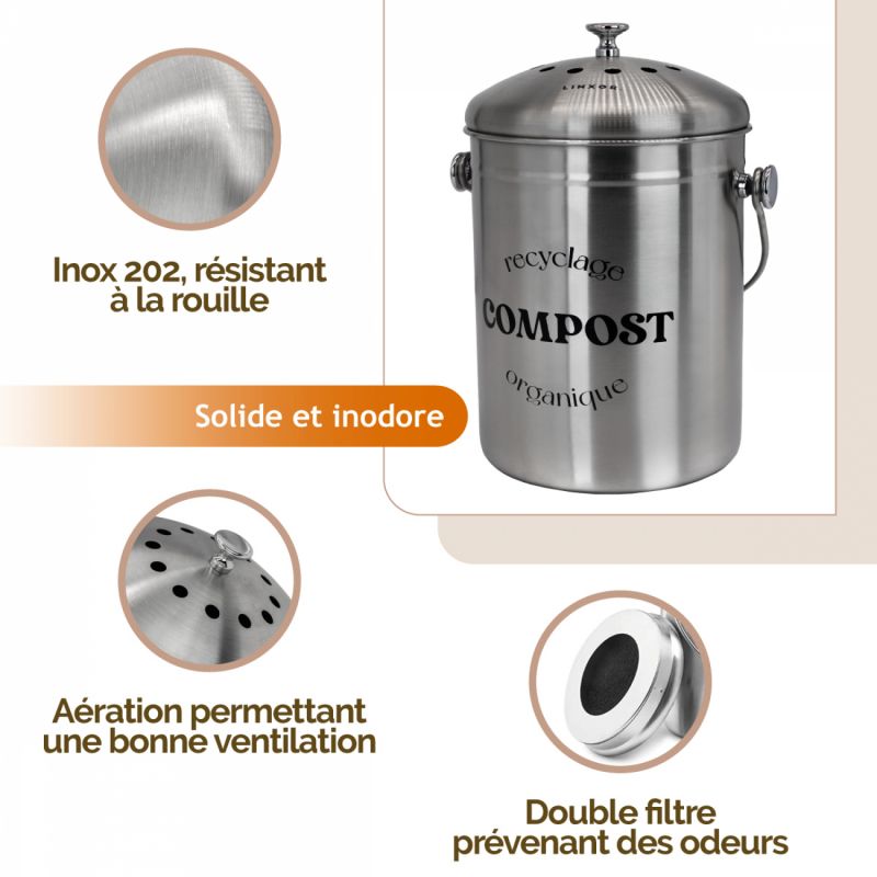 Composteur de cuisine - Inox