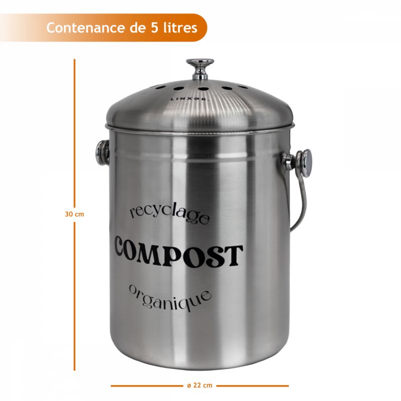 Composteur de cuisine - Inox