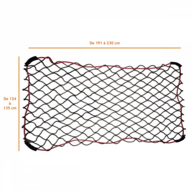 Filet de remorque élastique - Grande Remorque - Noir