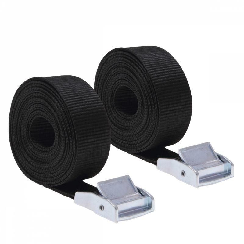 Lot de 2 sangles avec boucle - 25 mm x 5 m - Noir