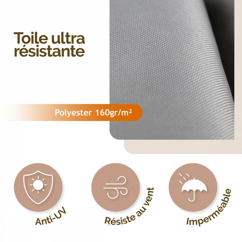 Voile d'ombrage triangulaire - 3 x 3 x 3 m - Gris