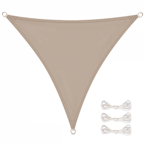 Voile d'ombrage triangulaire - 3 x 3 x 3 m - Taupe