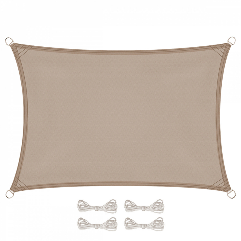 Voile d'ombrage rectangulaire - 3 x 5 m - Taupe