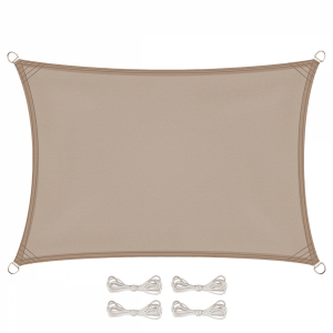 Voile d'ombrage rectangulaire - 3 x 5 m - Taupe