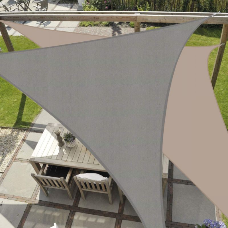 Voile d'ombrage triangulaire - 4 x 4 x 4 m - Taupe