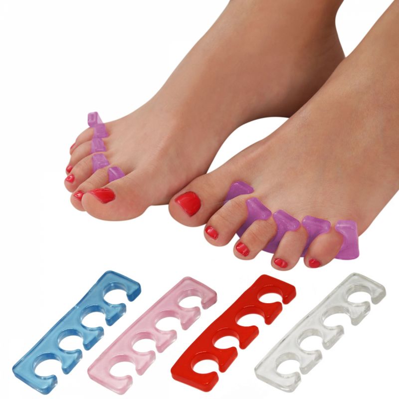 Lot de 2 paires de séparateurs d'orteils en silicone - Violet