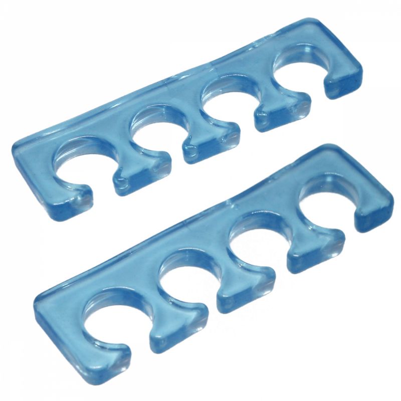 Lot de 2 paires de séparateurs d'orteils en silicone - Bleu