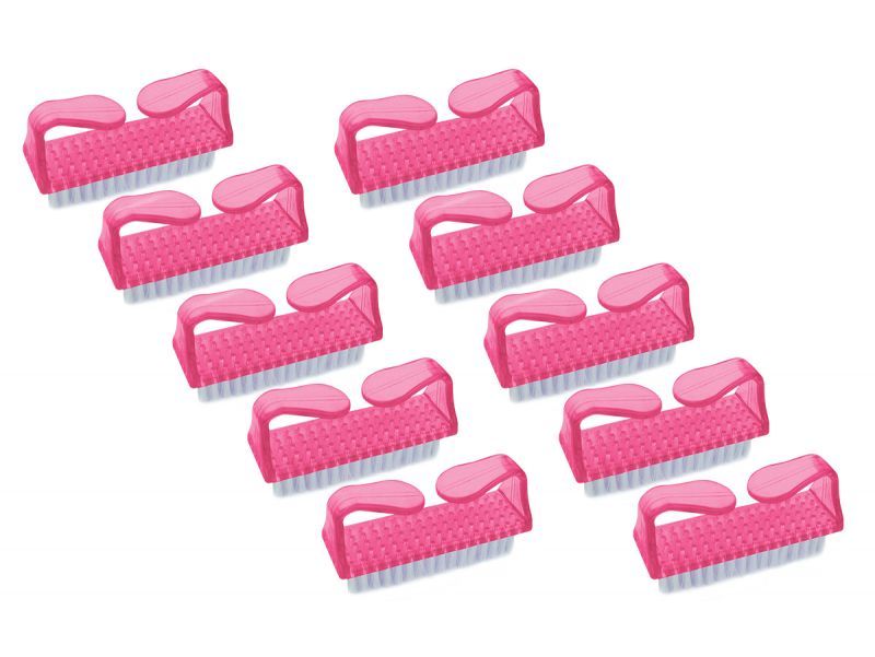 Lot de 10 brosses à ongles - Rose